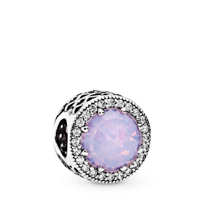 Pandora Radiant Hearts Charm - Sterling Silver/Pink/Mixed Stones/Cubic Zirconia - Canada | IF4686PY